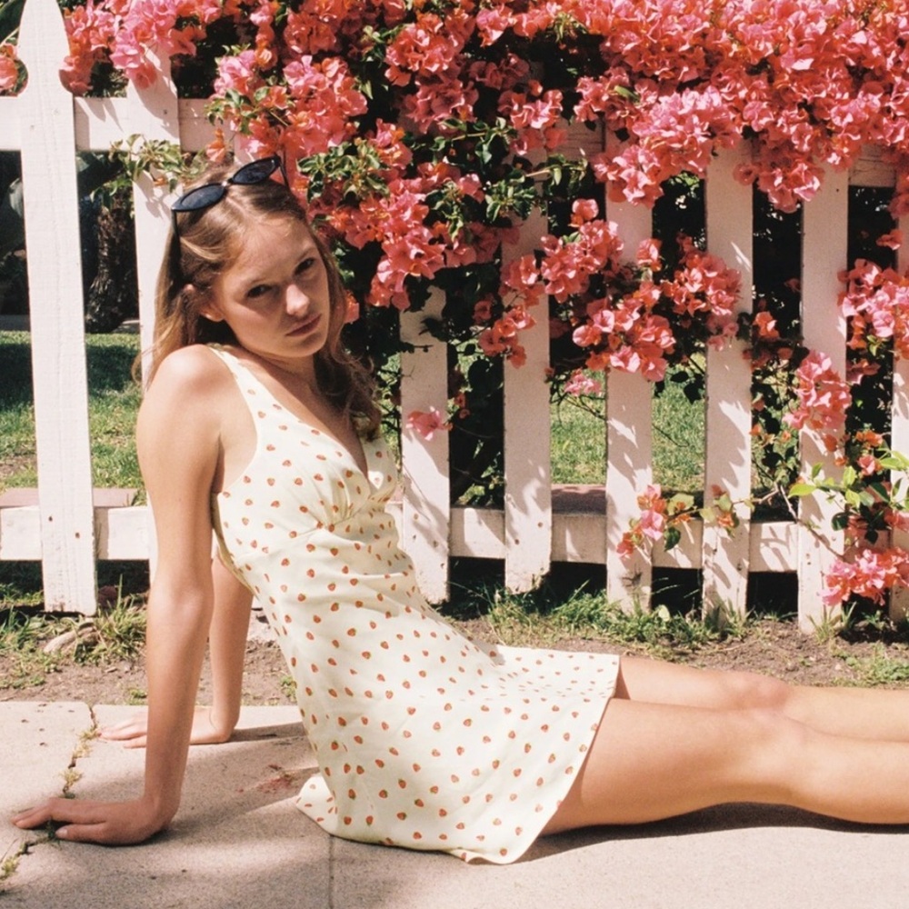 Zara Strawberry Printed Silky Dress